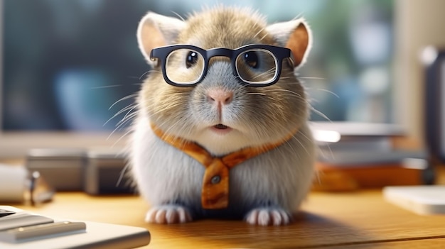 Hamster tragen Brillen in der generativen KI der Schule