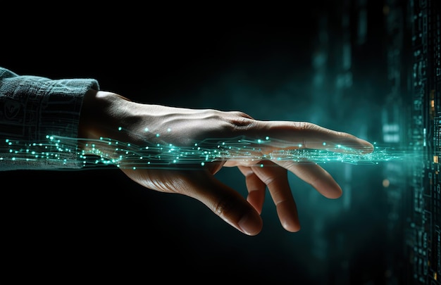 Hand berührt metaverse konzeptionelle digitale Transformation für die nächste Generation der Technologie-Ära