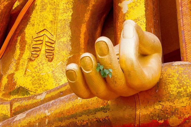 Foto hand der buddha-statue