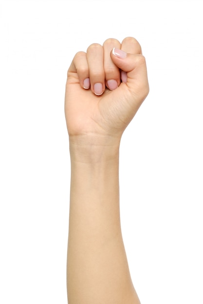 Hand der Frau mit Faustgeste