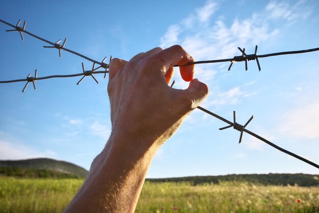 Hand des Gefängnisses und der Natur