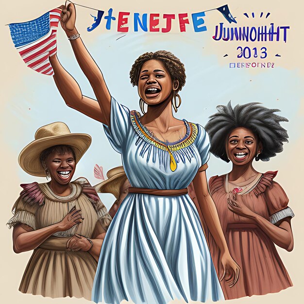 Foto hand drawn juneteenth celebration illustration