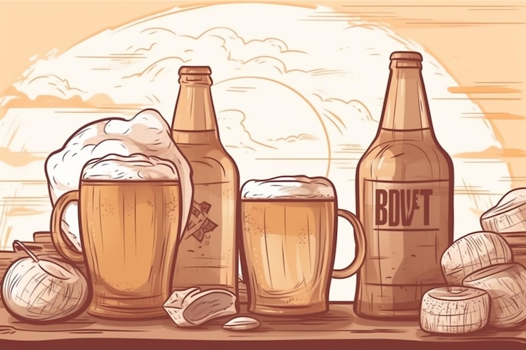 Foto hand gezeichnete internationale biertagillustration