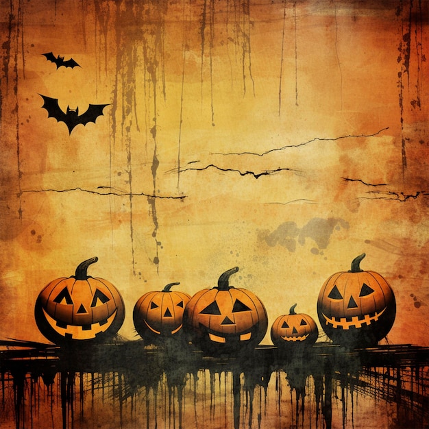 Hand gezeichneter flacher halloween-hintergrund