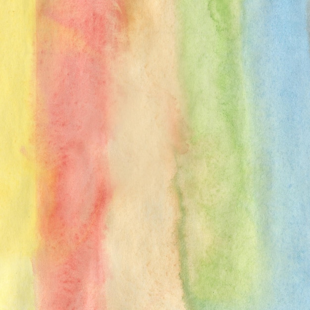 Hand gezeichneter Hintergrund mit Aquarell-Regenbogen-farbigen Streifen