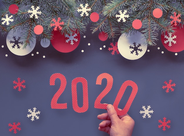 Hand halten Nummer 2020