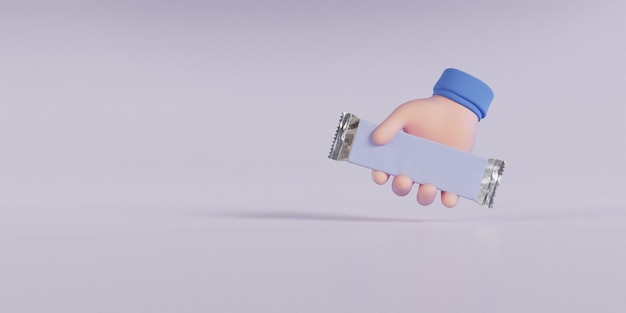 Hand Holding Schokoriegel 3D-Render