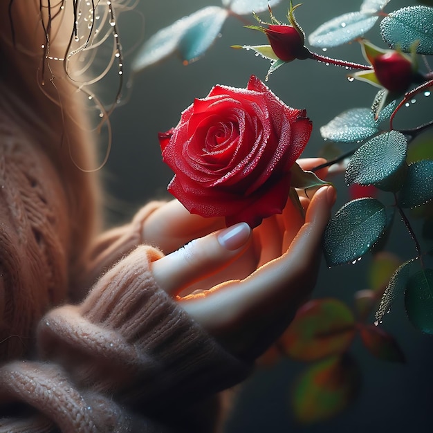 Hand in Hand mit der Rose