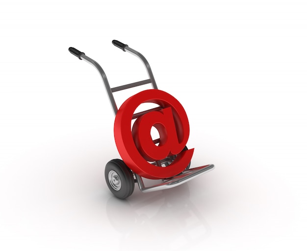 Hand Truck mit At Symbol