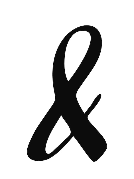 Foto handbemaltes kaufmännisches und-symbol mit schwarzer tinte, isoliert auf weiß