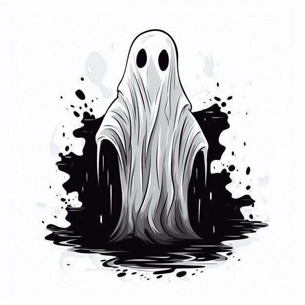 HandDrawn Halloween assombra fantasmas artísticos