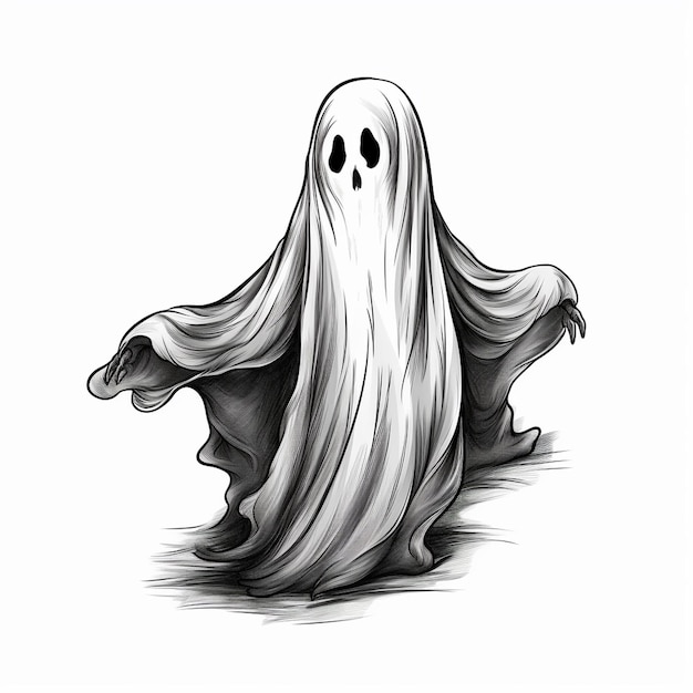 Foto handdrawn halloween fantasma clipart