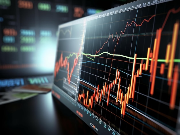 Handelsdiagramm Börsenhandel Investitionen Ai erzeugt