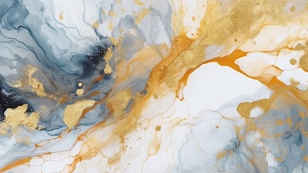 Handgefertigte abstrakte Fluid-Art-Tapete mit Aquarell-generativer KI