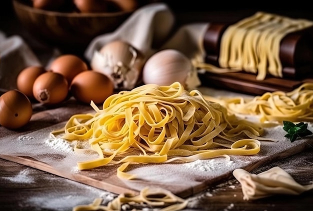 Handgefertigte italienische tagliatelle-Pasta