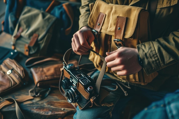 Handgefertigter Canvas-Rucksack für Reisende