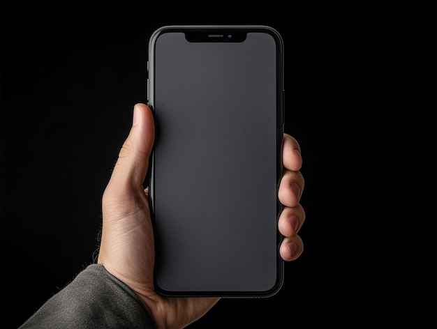 Handgehaltene Smartphone-Mockup-Vorlage 3D-Rendering