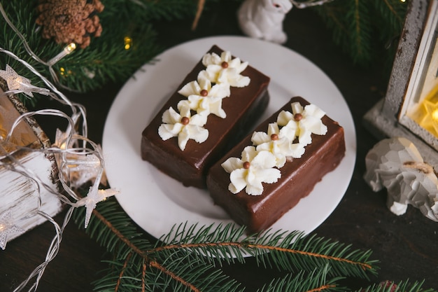 Handgemachte hausgemachte Süßigkeiten an Weihnachten.