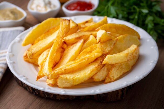 Handgemachte Pommes nach türkischer Art, türkischer Name; Ev yapımı patates kizartmasi