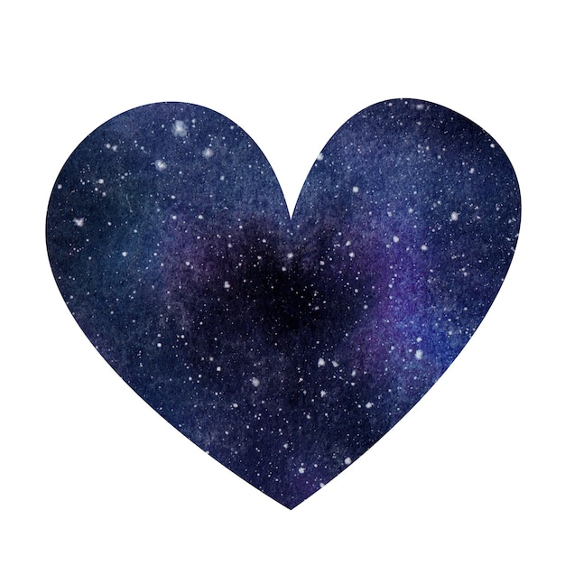 Handgemalte Aquarell-Raumillustration in Form eines Herzens auf weißem Hintergrund Valentinstag