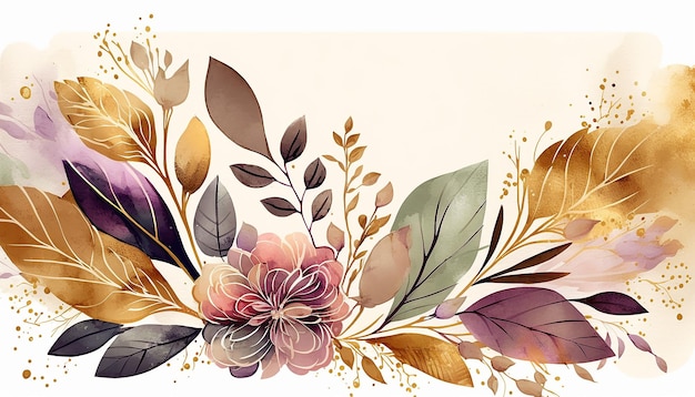 Handgemalter Aquarell-Blumenhintergrund. Generative KI