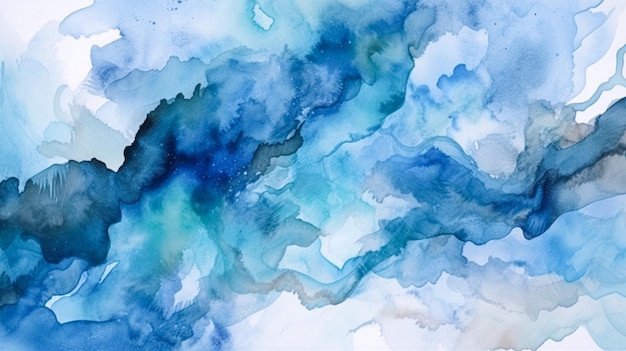 Handgemalter blauer Aquarell-Zusammenfassungshintergrund