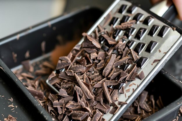 Handgeräte mit Schwarze Schokolade zur Dessertdekoration