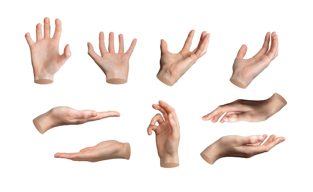 Handgeste, die die Finger und die Handfläche öffnet, um zu fangen, um zu greifen, um zu halten