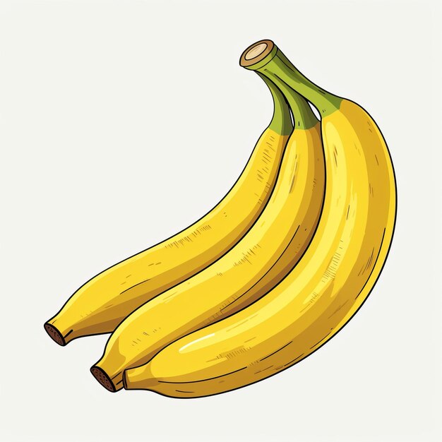 Handgezeichnete Bananen-Vektorgrafik mit farbenfrohem Moebius-Stil