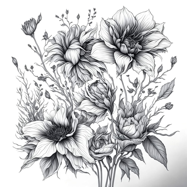 Handgezeichnete Blumenillustration