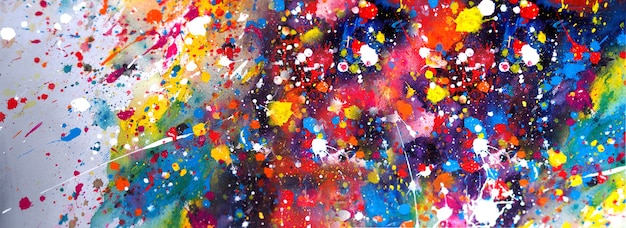 Handgezeichnete bunte Aquarellmalerei abstrakte Kunst Panorama Hintergrundfarben Textur