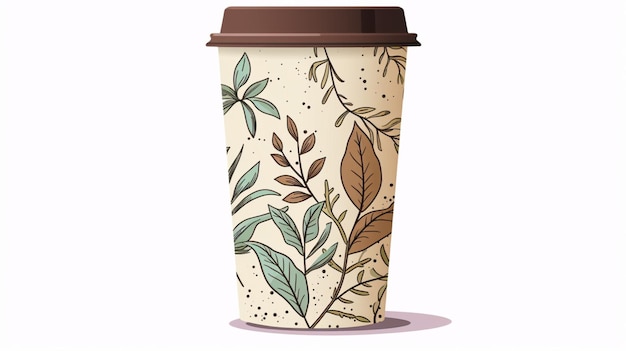 Handgezeichnete Eco-Cup-Illustration realistisch detailliert