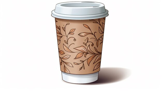 Handgezeichnete Eco-Cup-Illustration realistisch detailliert