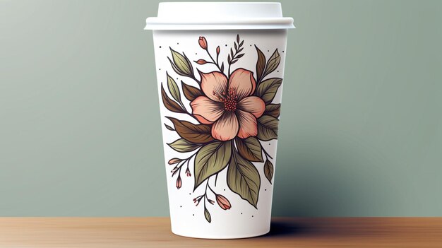 Handgezeichnete Eco-Cup-Illustration realistisch detailliert