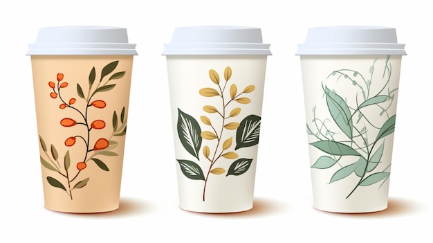 Handgezeichnete Eco-Cup-Illustration realistisch detailliert