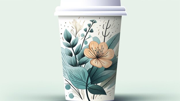 Handgezeichnete Eco-Cup-Illustration realistisch detailliert