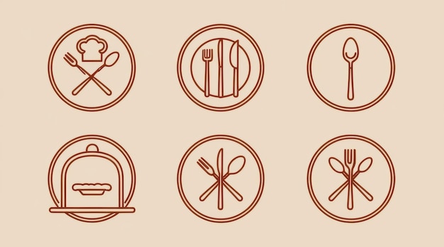 Handgezeichnete Fast-Food-Elemente und Besteck-Sammlung