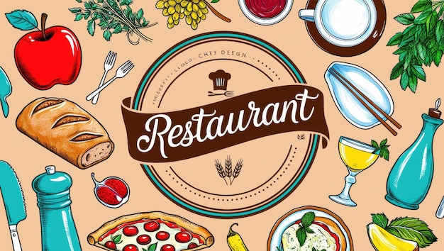 Handgezeichnete Fast-Food-Elemente und Besteck-Sammlung