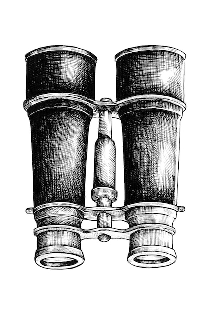 Handgezeichnete Ferngläser-Aufkleber-Designelement