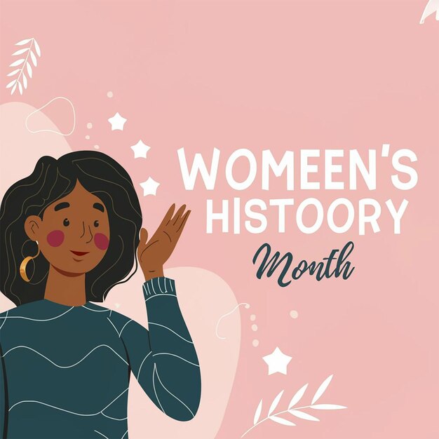 Handgezeichnete Frauen Geschichte Monat Hintergrund