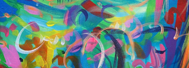 Handgezeichnete Malerei abstrakte Kunst Panorama Hintergrundfarben Textur Design Illustration
