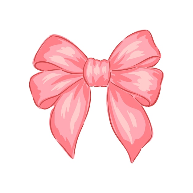 Handgezeichnete rosa Bogenvektorillustration