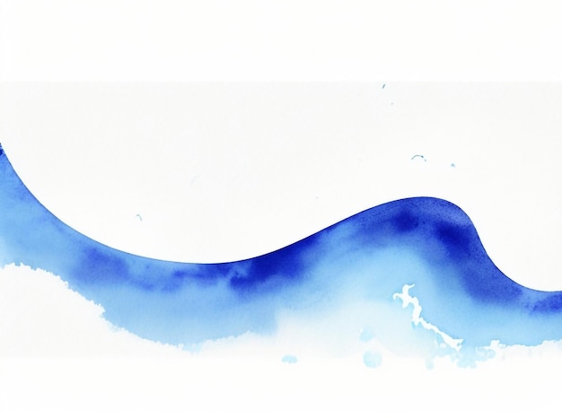 Foto handgezeichnete tintenwellen-aquarellstreifen mit blauen flecken