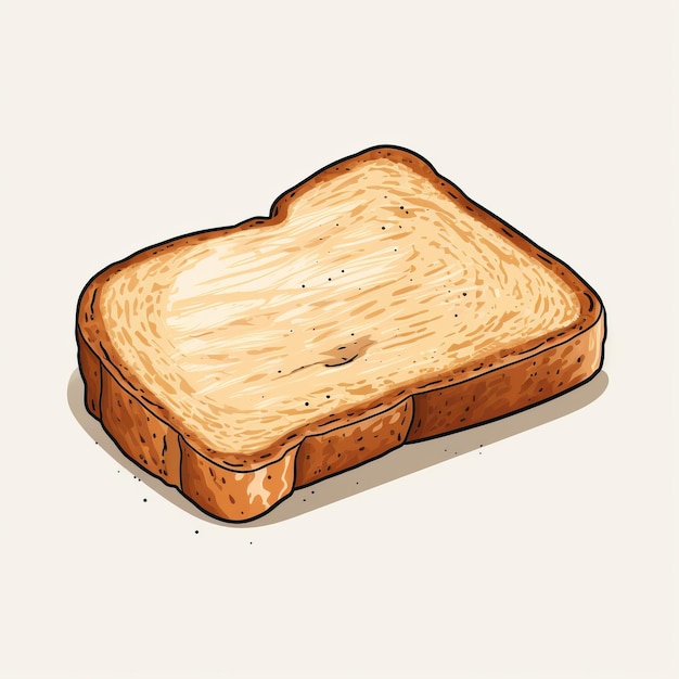 Handgezeichnete Toast-Illustration mit detailliertem Comic-Art-Stil