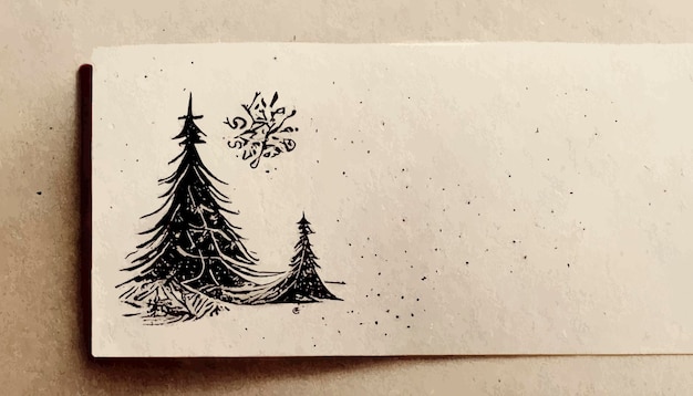 Foto handgezeichnete weihnachtskarten weihnachtsillustration