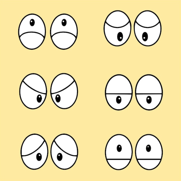 Handgezeichnete Zeichentrick-Augen für das Element Gesichtsausdruck