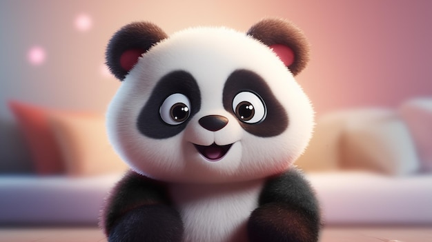 Handgezeichnete Zeichentrickfilm-Illustration für schöne Pandas