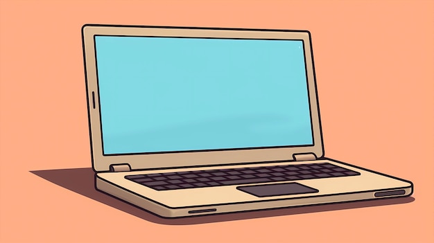 Handgezeichnete Zeichentrickfilm-Laptop-Illustration