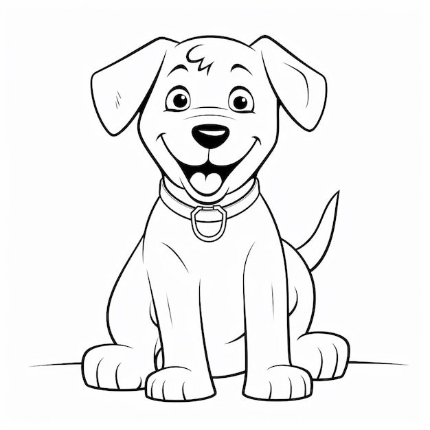 Handgezeichneter Hund Kontur Illustration Malvorlage von niedlichem Hund für Kinder