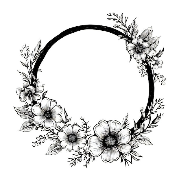 Handgezeichneter schwarzer Boho-Rahmen